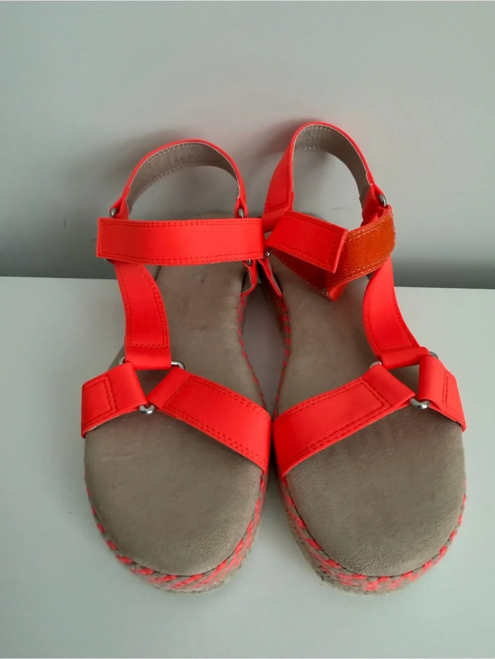 Women’s Neon Orange Platform Sport Sandals
